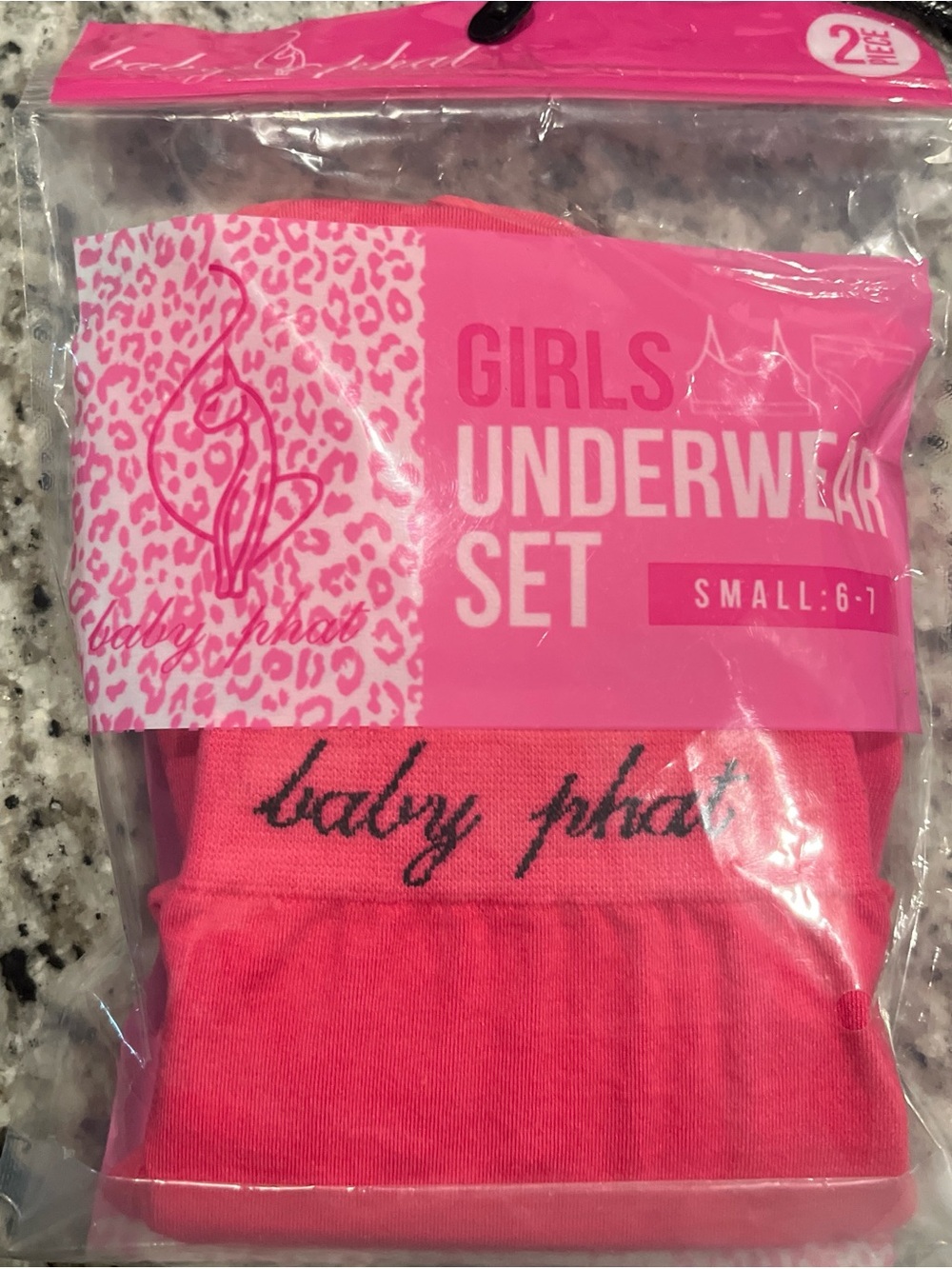 Baby Phat Girls Two-Piece Underwear Set - Bright Pink